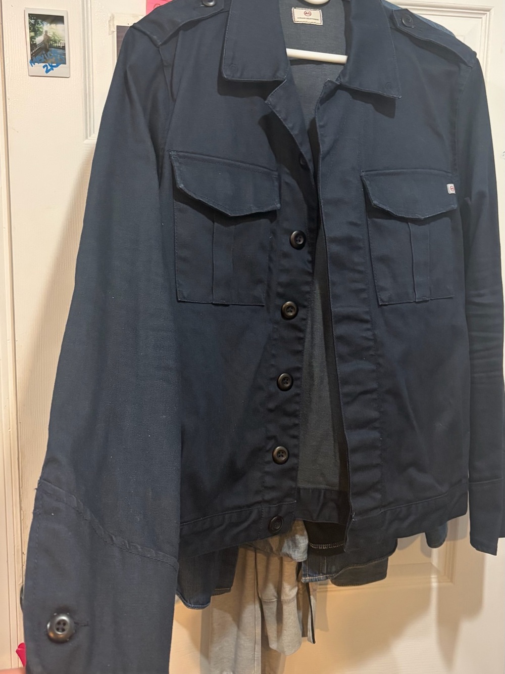 AG Adriano Goldschmied Navy Utility Button-Front Jacket